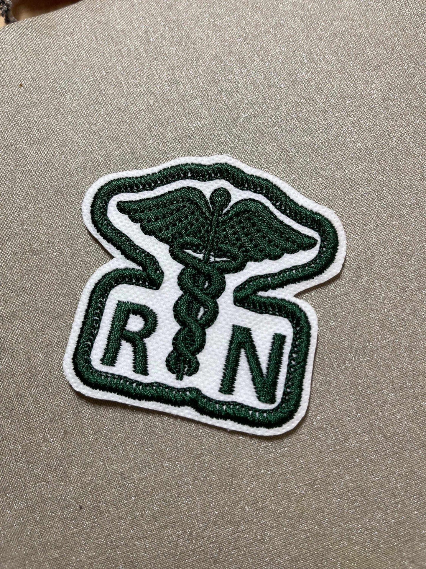 Medical Caduceus Embroidered Patch detail