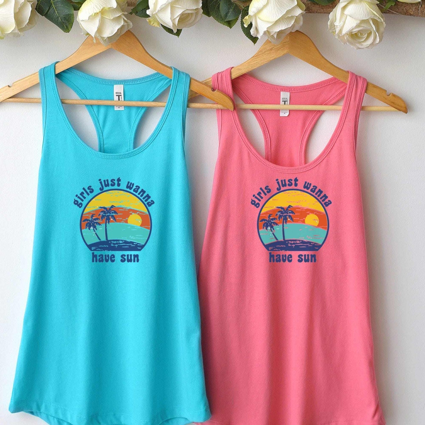 Purple LadyBug Decor Girls Just Wanna Have Sun Tank | Summer Tank | Girl Trip Tank | Summer Girls Trip Tank | Summer Matching Tank | Girls Trip Matching Tank Top