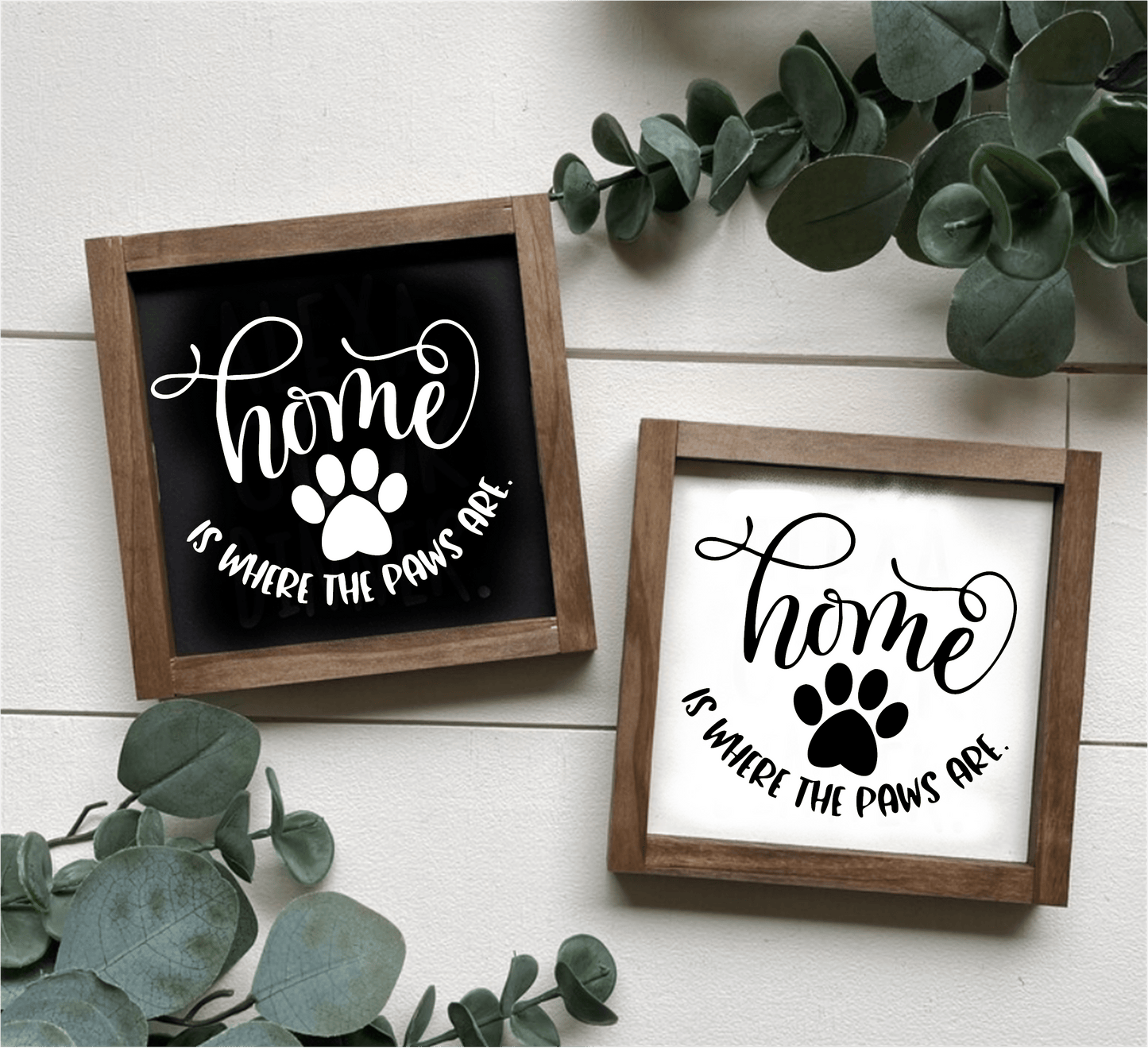 Purple LadyBug Decor Sign Home is where the Paws are Framed Wood Sign | Handcrafted Sign