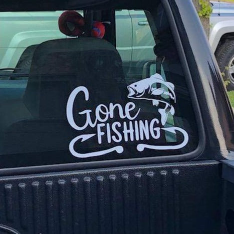 Gone Fishing Sticker, Fish Decal