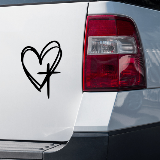 Purple LadyBug Decor Decal Heart and Cross Sticker