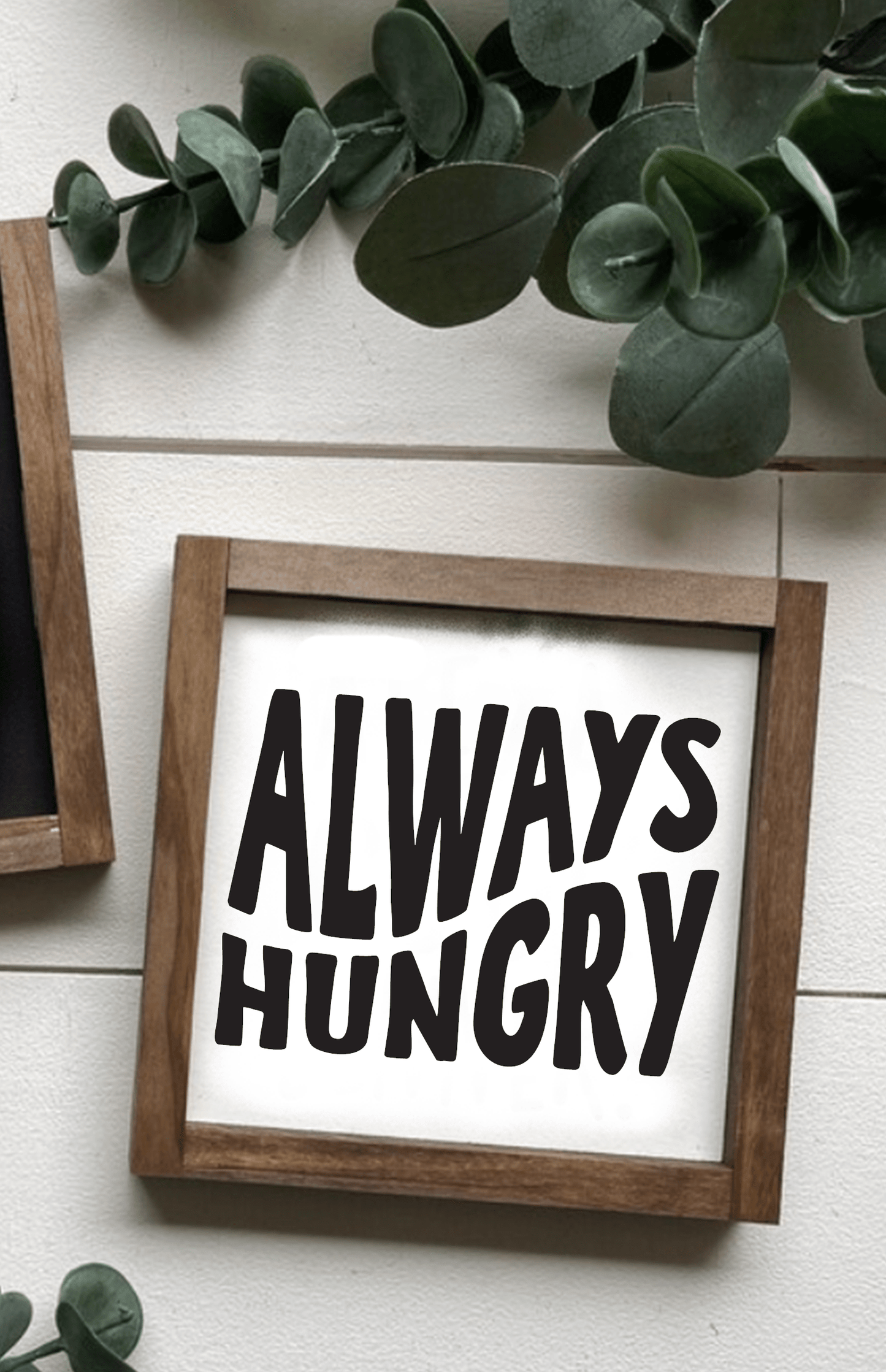 Purple LadyBug Decor Sign Always Hungry Framed Wood Sign | Handmade Sign