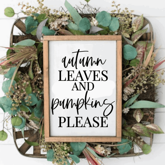 Purple LadyBug Decor Sign Autumn Leaves and Pumpkins Please |  Wood Sign