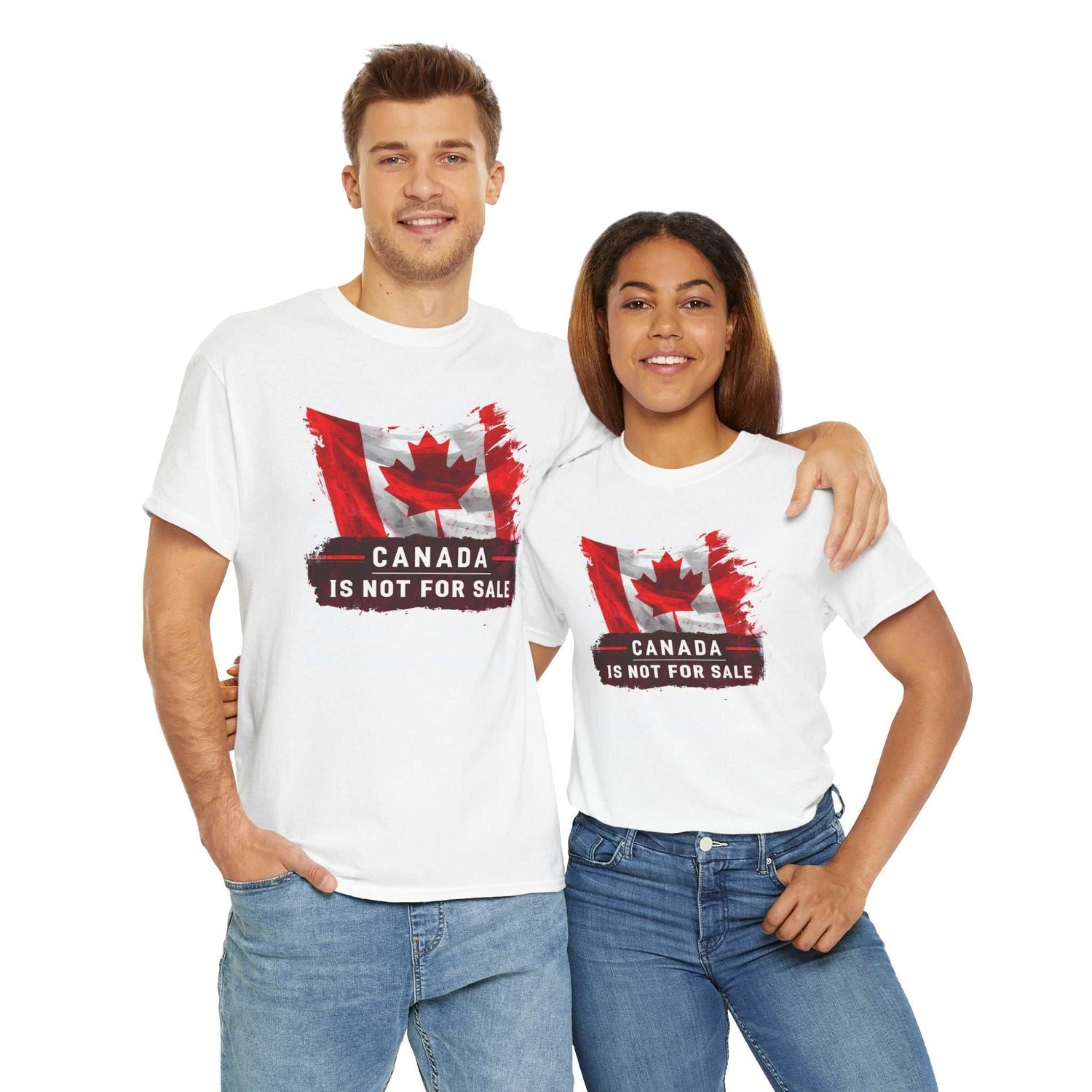 Canada Is Not For Sale Patriotic T-Shirt with Canadian flag design.