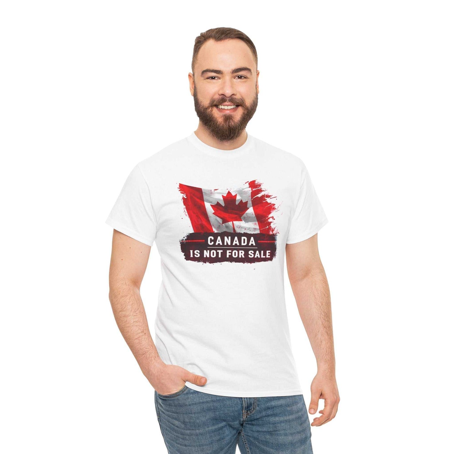 Canada Is Not For Sale Patriotic T-Shirt with Canadian flag design.