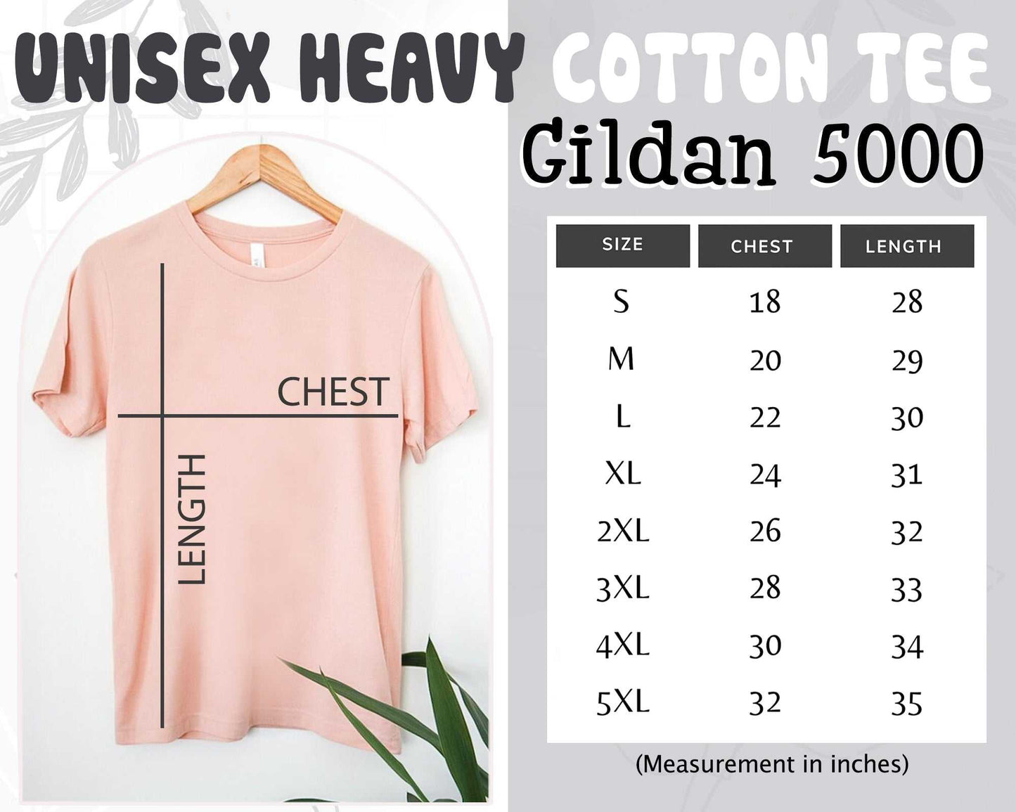 Unisex heavy cotton tee with STEM-inspired doodles for teachers, Gildan 5000, size chart included.