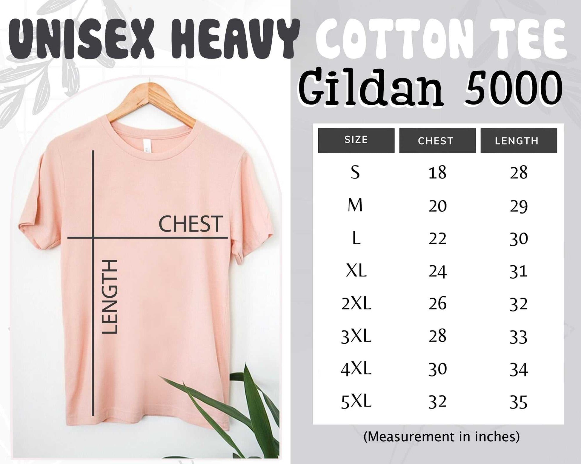 Unisex heavy cotton tee with STEM-inspired doodles for teachers, Gildan 5000, size chart included.