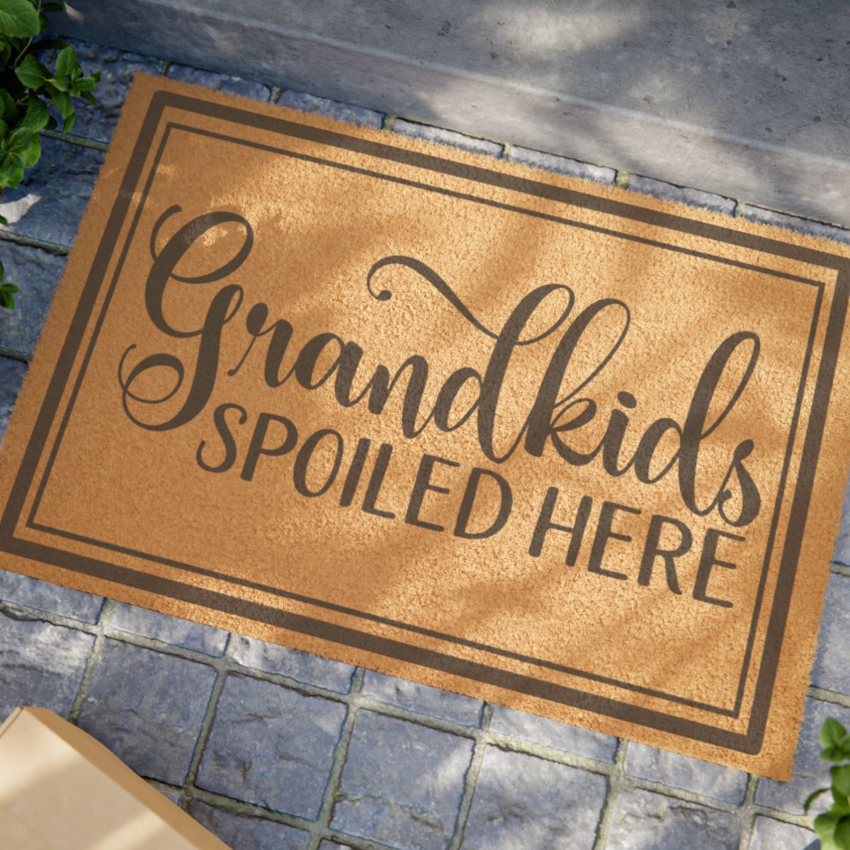 Personalized Door Mat  - Grandkids Spoiled Here