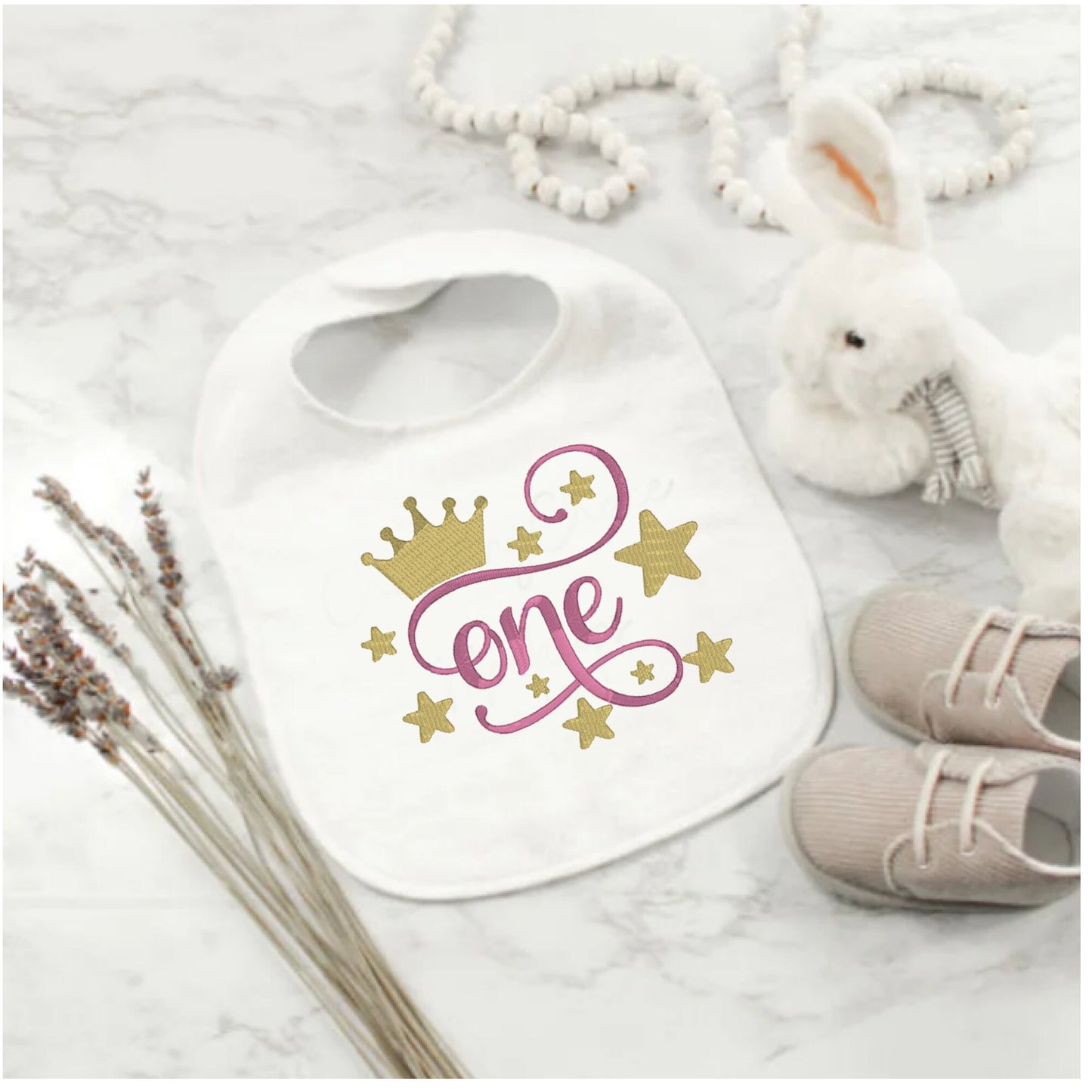 1st Birthday Custom Bib Embroidered