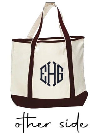 Embroidered Tote Bag Custom Beach Bag Bridesmaid Tote Monogram Tote Bag Monogram Handbag Christmas Gift For Coworker Teacher Book Bag Gift