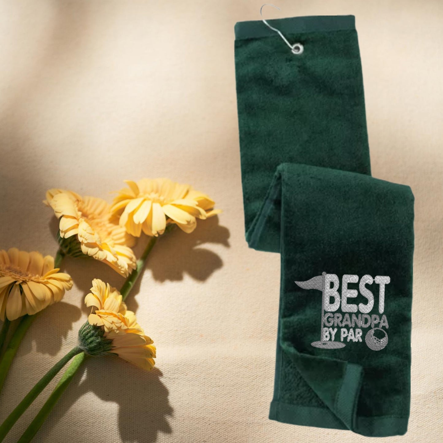 Personalized Embroidered Golf Towel for Grandpa