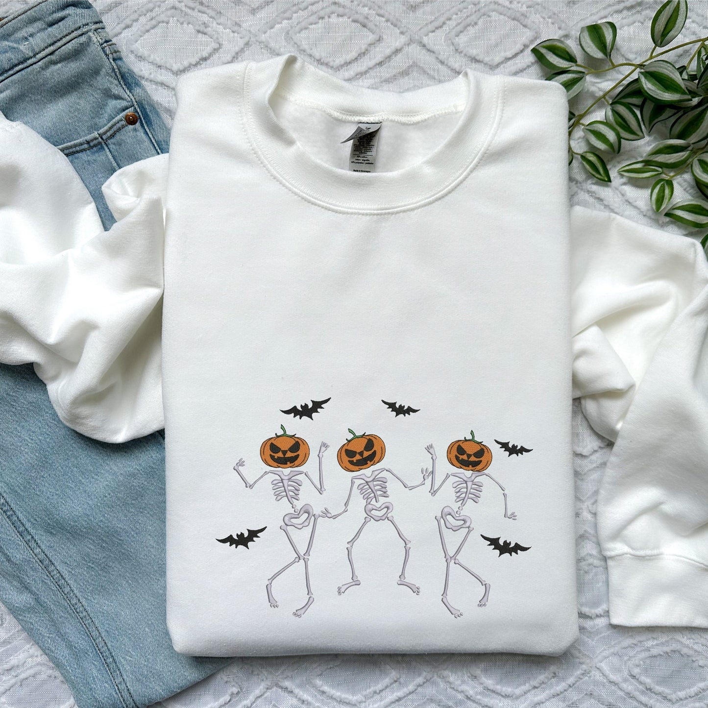 Dancing Skeleton Pumpkin Face Sweatshirt