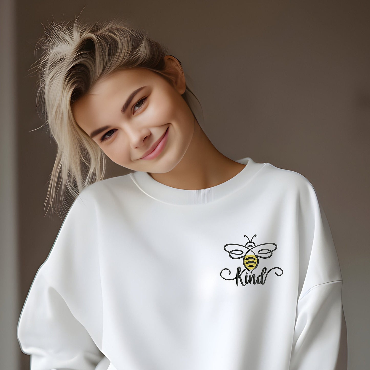 Bumble Bee Be Kind Embroidered Sweatshirt