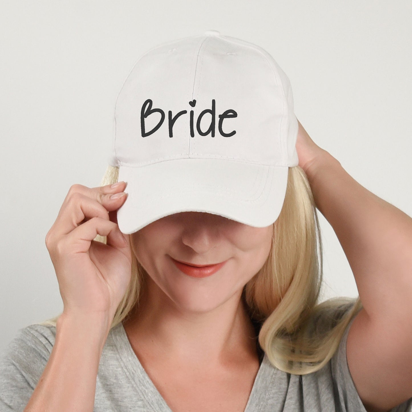 Personalize bride baseball cap Custom wedding party hat with monogram Bride-to-be gift idea Bride and bridesmaid matching cap Wedding attire