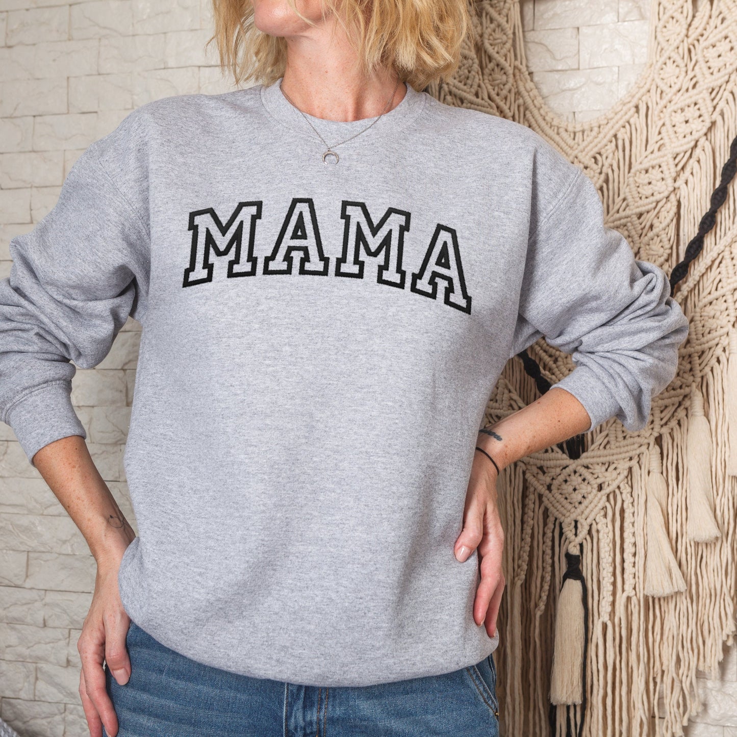 Dog Mama Embroidered Sweatshirt Custom