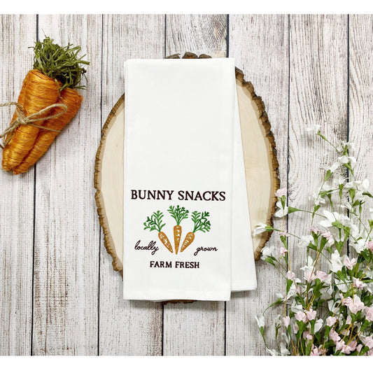 Bunny Snacks Cotton Tea towel for Easter