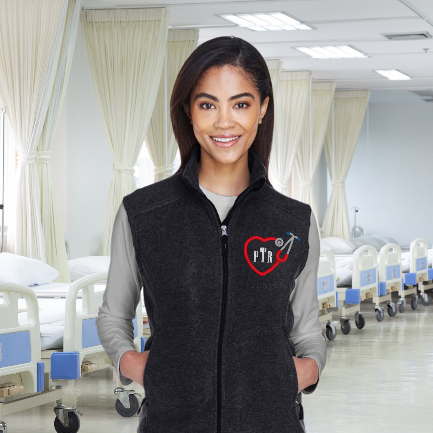 Custom RN embroidered fleece Vest Personalized