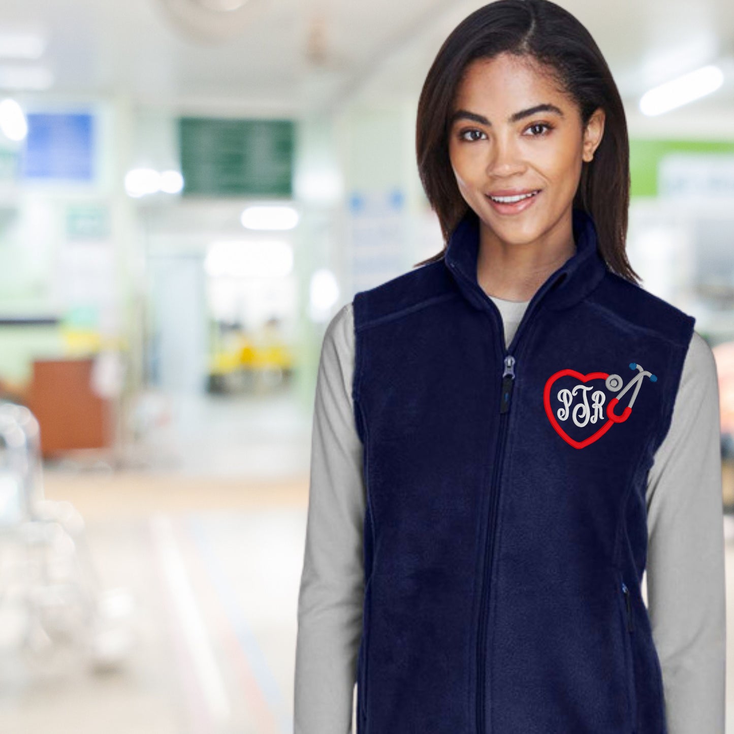 Custom RN embroidered fleece Vest Personalized