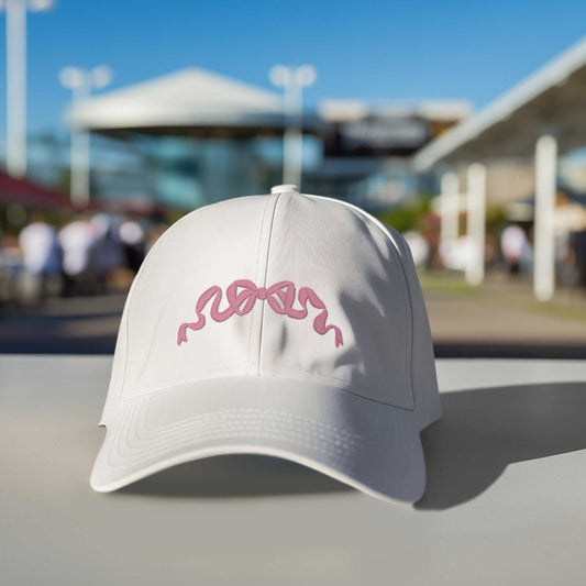 Pink Bow Embroidered Ball Hat | Ribbon Hair Bow