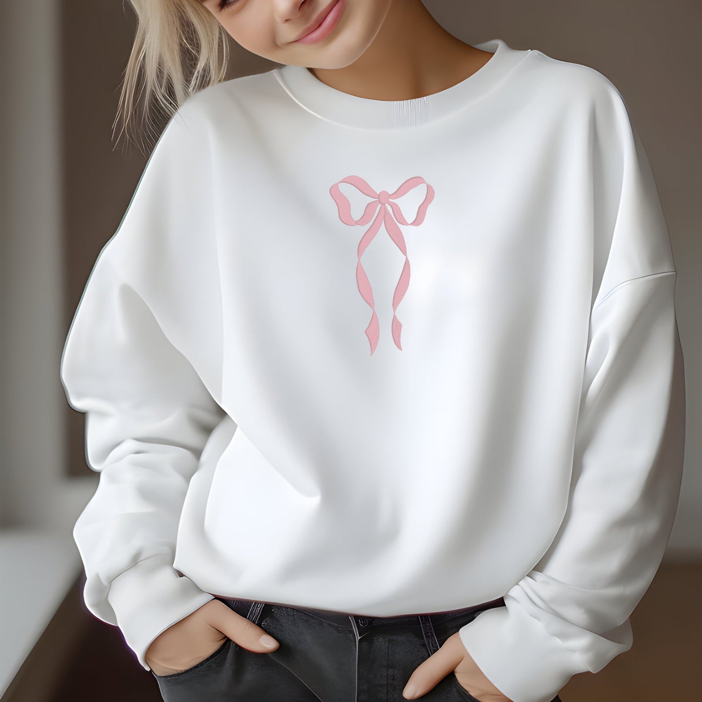 Cute Bow Embroidered Gemma Sweatshirt