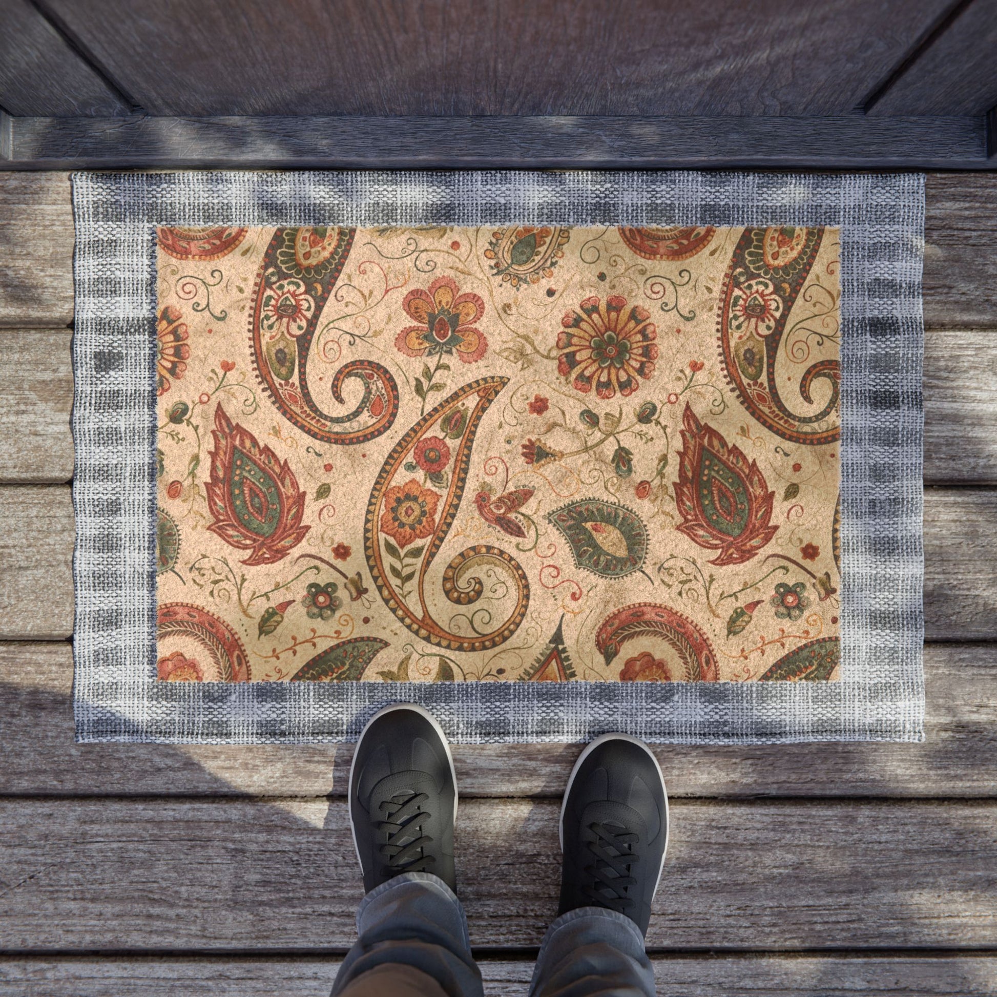 paisley door mat