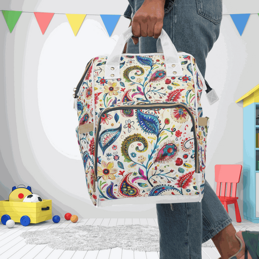 Boho Paisley style diaper bag backpack