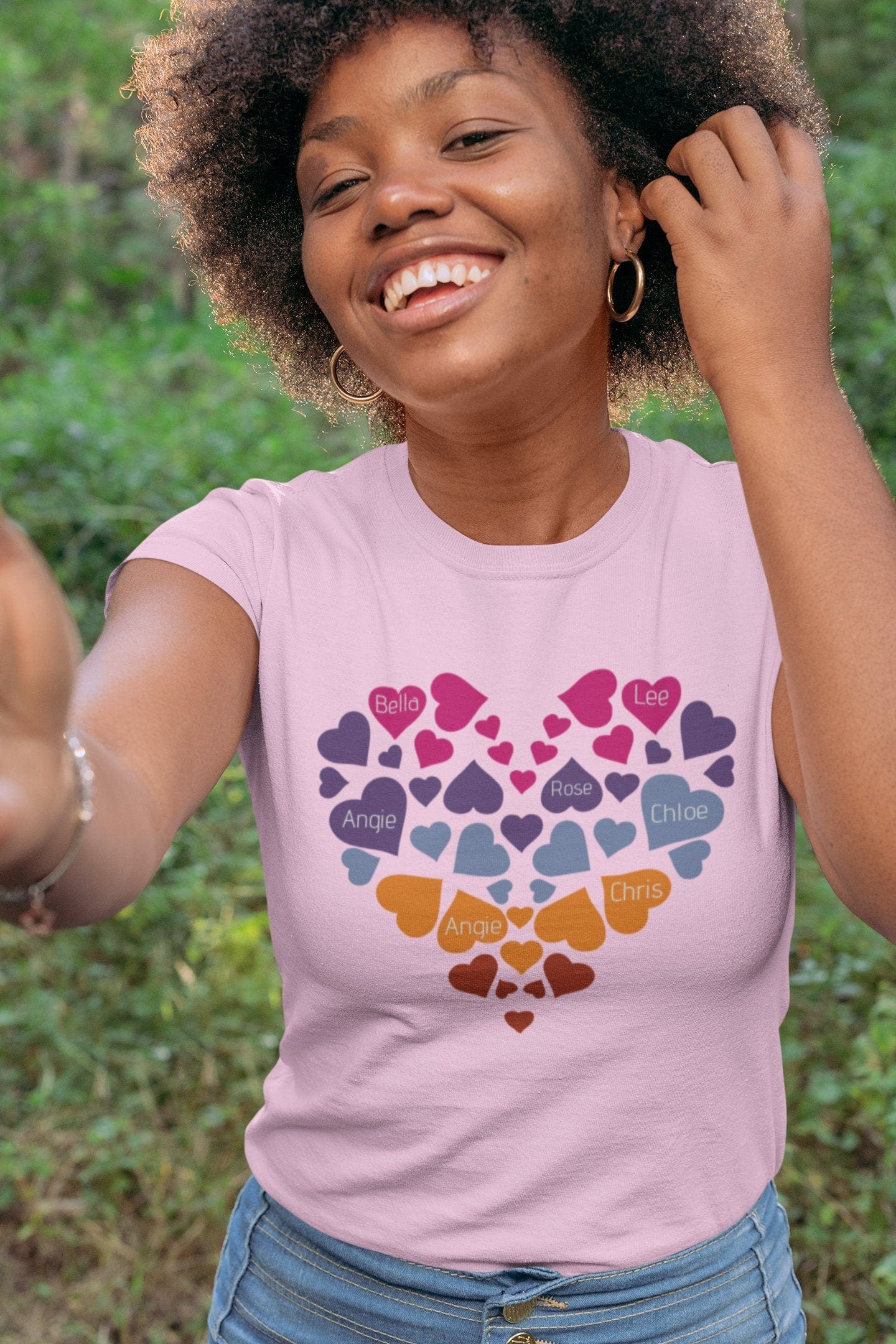 Purple LadyBug Decor Custom Heart Name Shir | Heart Shirt | Color Heart Shirt | Custom Heart Shirt | Mothers Day | Fathers Day | Personalization Shirt | Love Tee