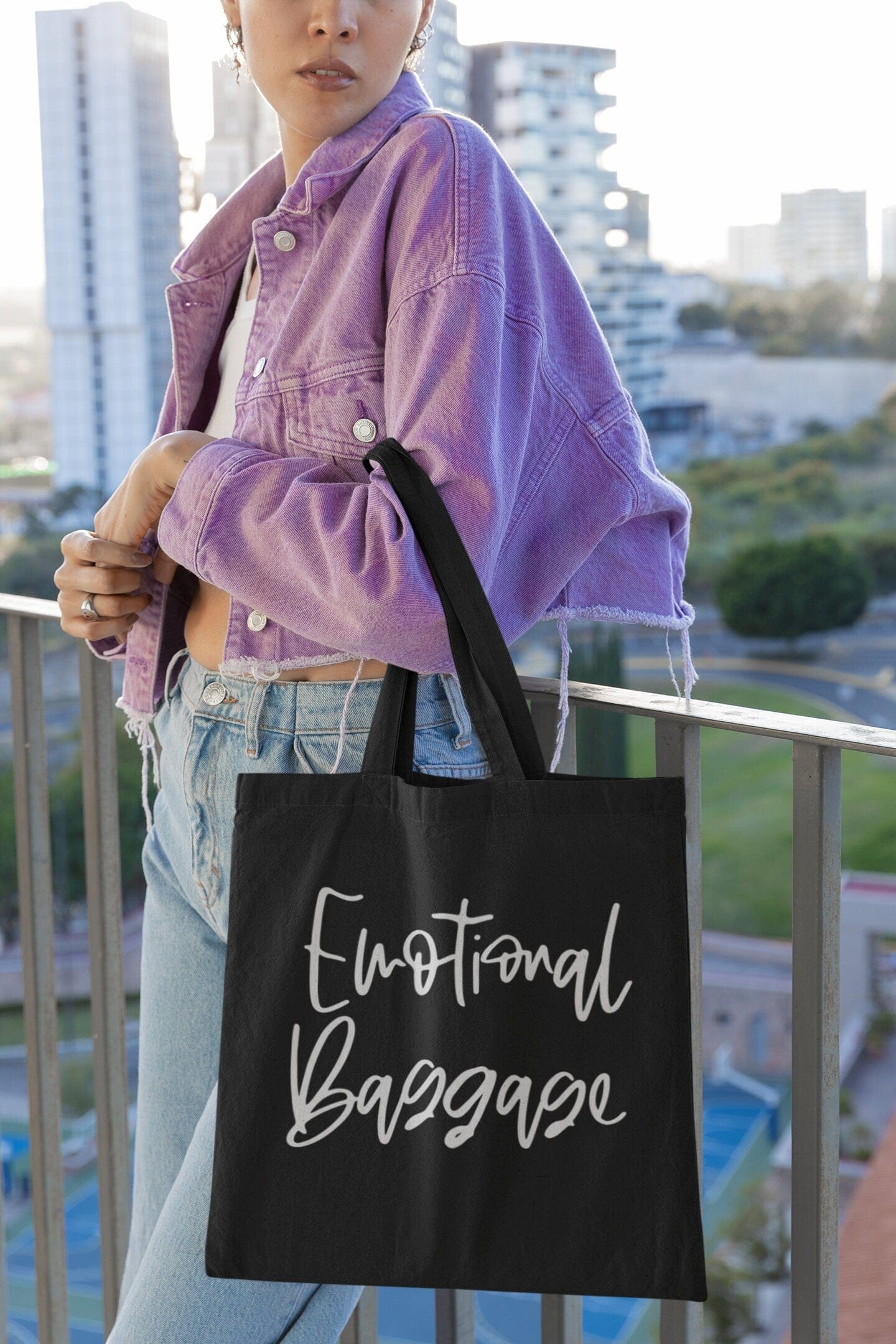 Purple LadyBug Decor Emotional Baggage Tote | Reusable Shopping Bag | Birthday Gift for Her | Bridesmaid Bags | Funny Tote Bag | Farmers Market Canvas Bag