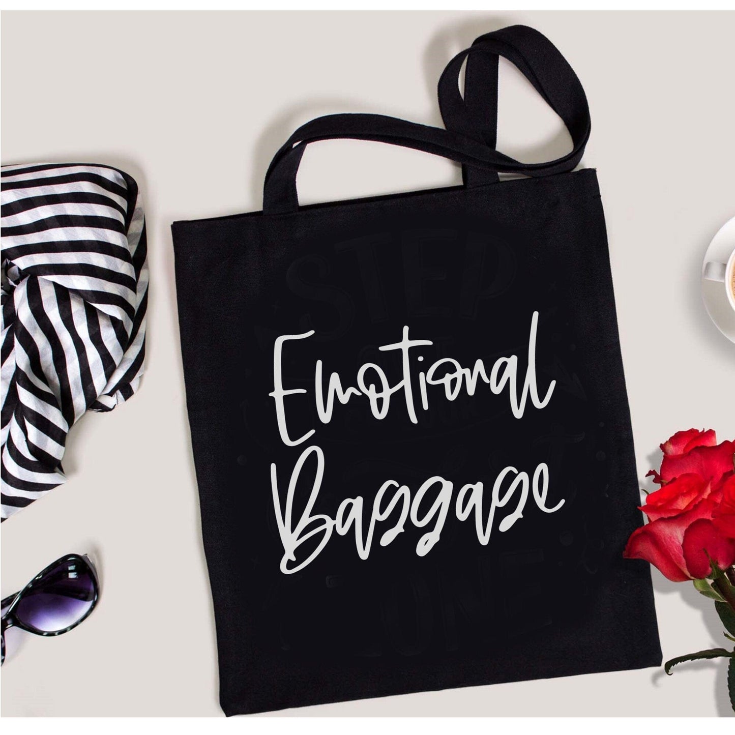 Purple LadyBug Decor Emotional Baggage Tote | Reusable Shopping Bag | Birthday Gift for Her | Bridesmaid Bags | Funny Tote Bag | Farmers Market Canvas Bag