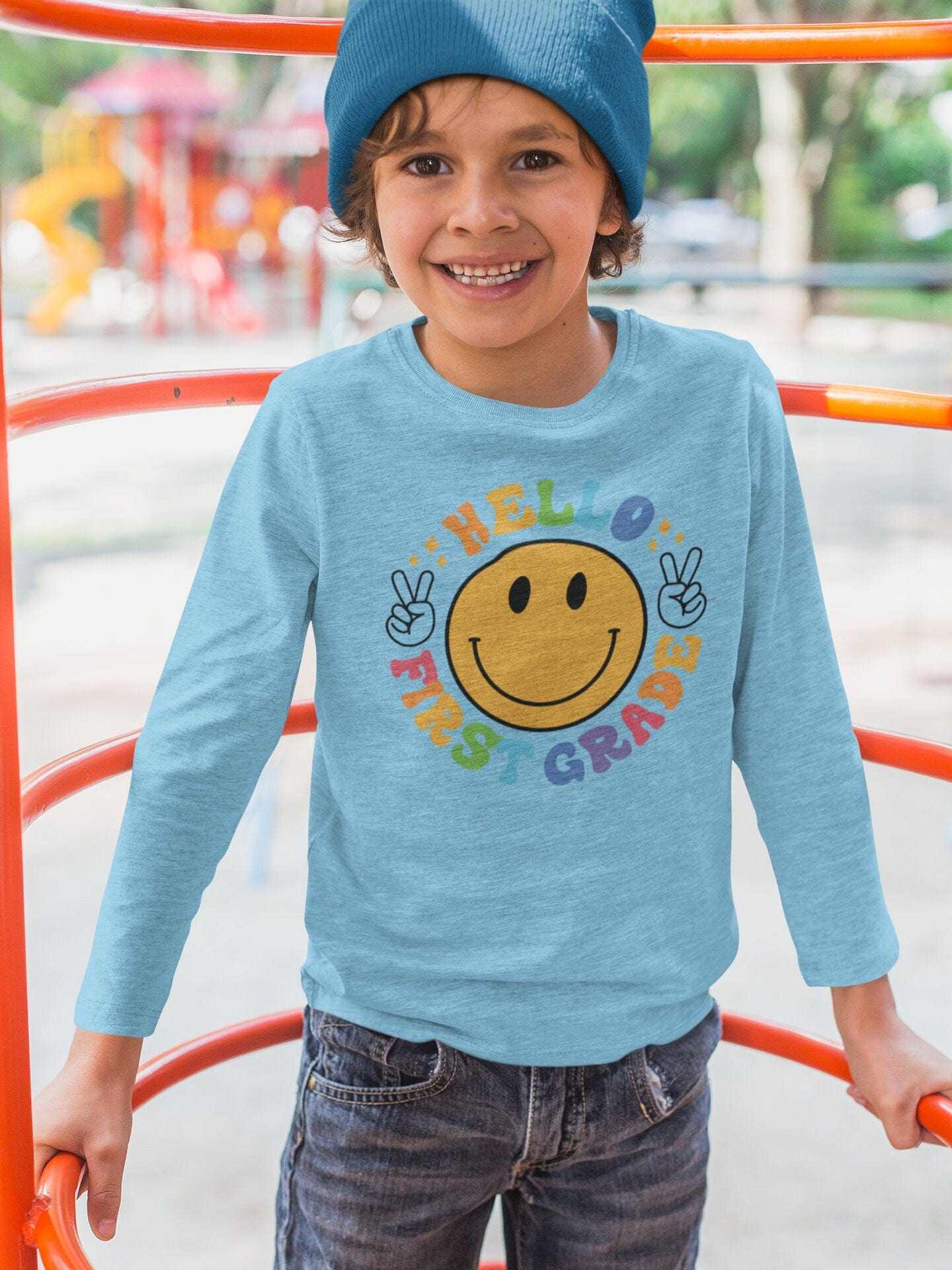 Purple LadyBug Decor Hello First Grade Shirt | First Grade Rainbow Shirt | First Grade Shirt | Hello 1st Grade | First Grade Teacher shirt | Back To School Shirt