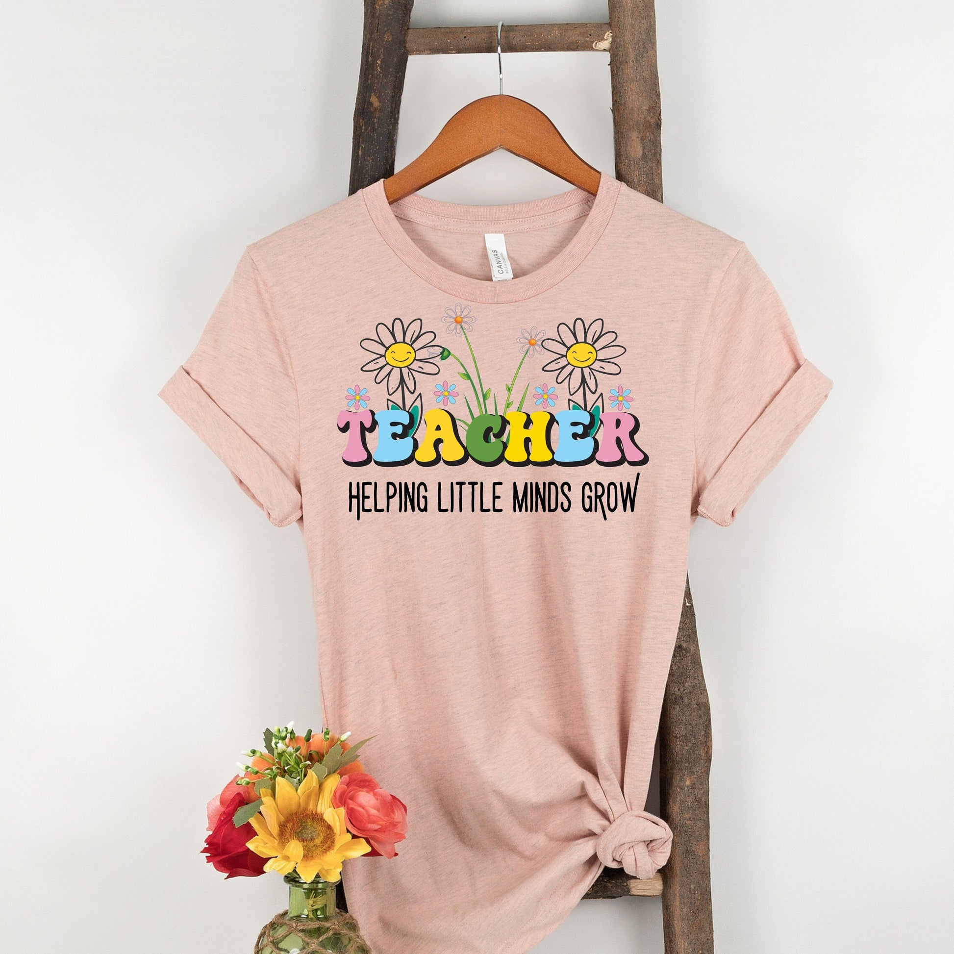 Purple LadyBug Decor Helping Little Minds Grow Teacher Shirt  | Teacher Team Shirt | Back To School | Grade Level Shirt | Teacher Life Shirt | Elementary Teacher