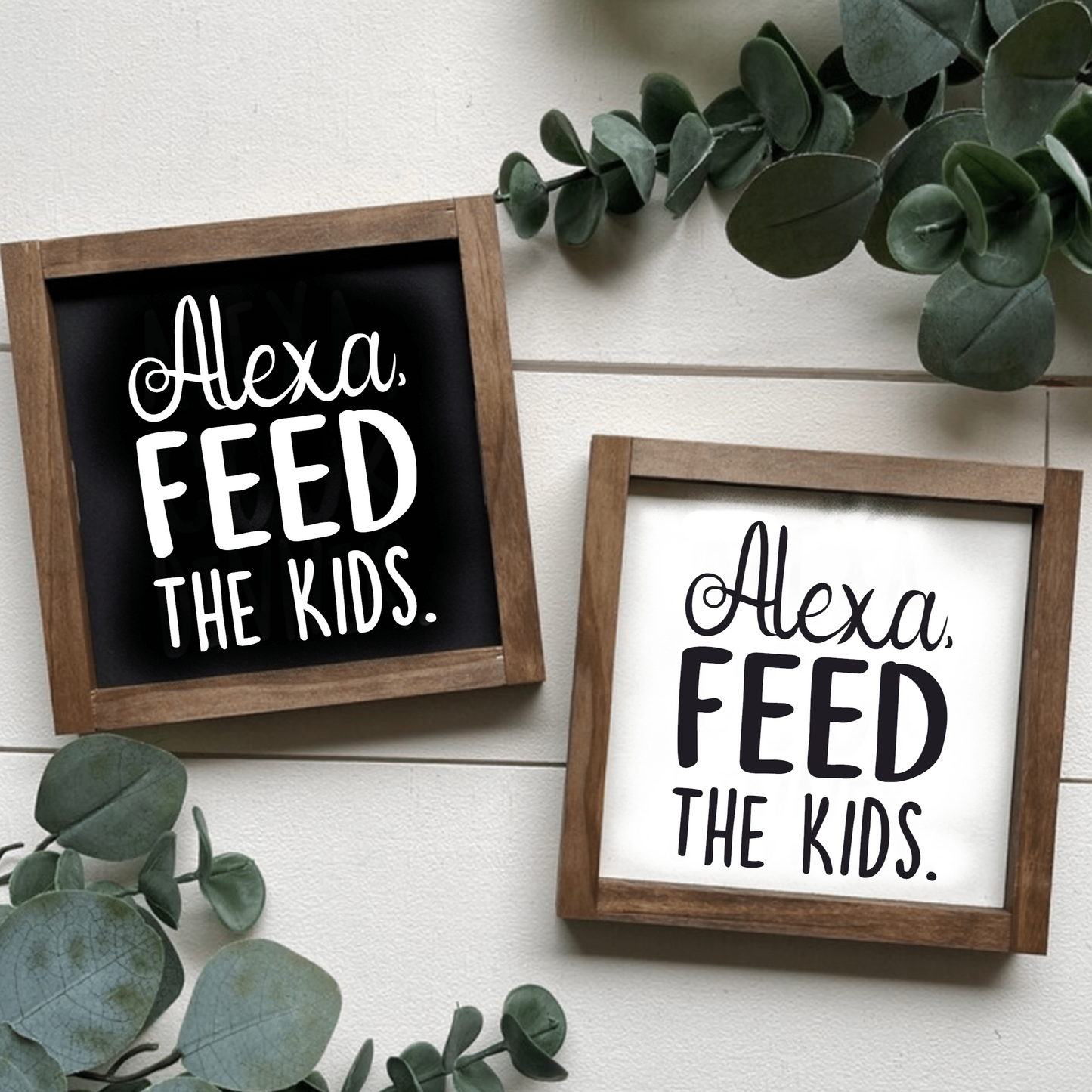 Purple LadyBug Decor Sign Alexa, Feed The Kids Framed Wood Sign | Handcrafted Sign