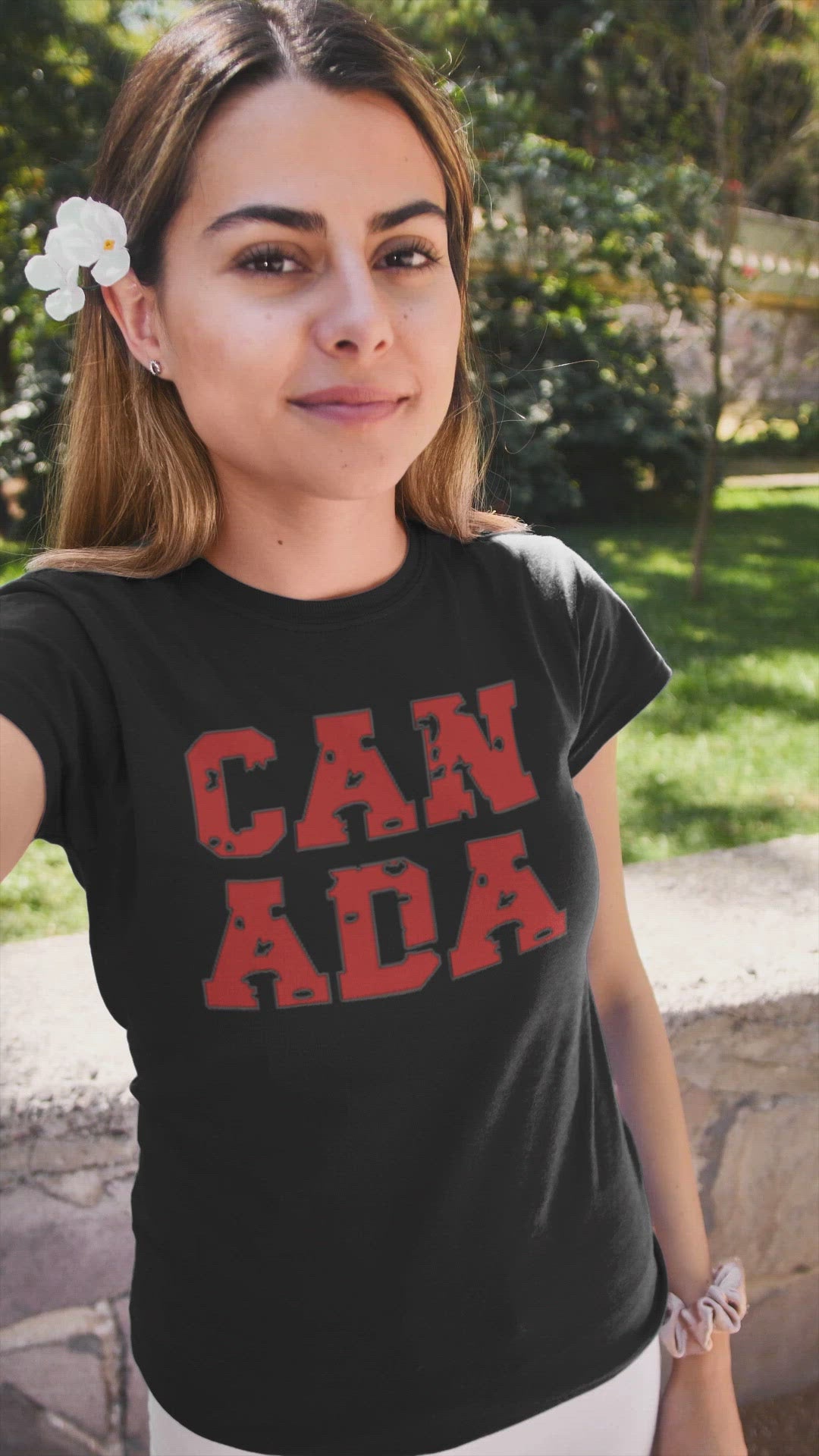 the trendy t-shirt with distressed Canada on it - Purple LadyBug Decor