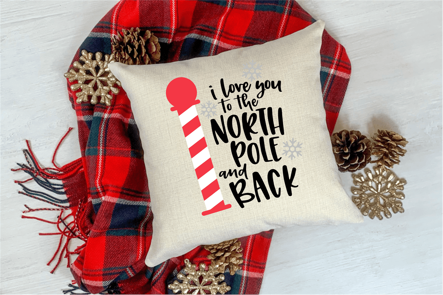 Purple LadyBug Decor Accessories I Love You to the North Pole and Back Pillow Cover -