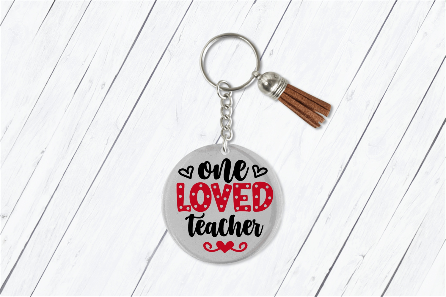 Purple LadyBug Decor Accessories Teacher Keychain