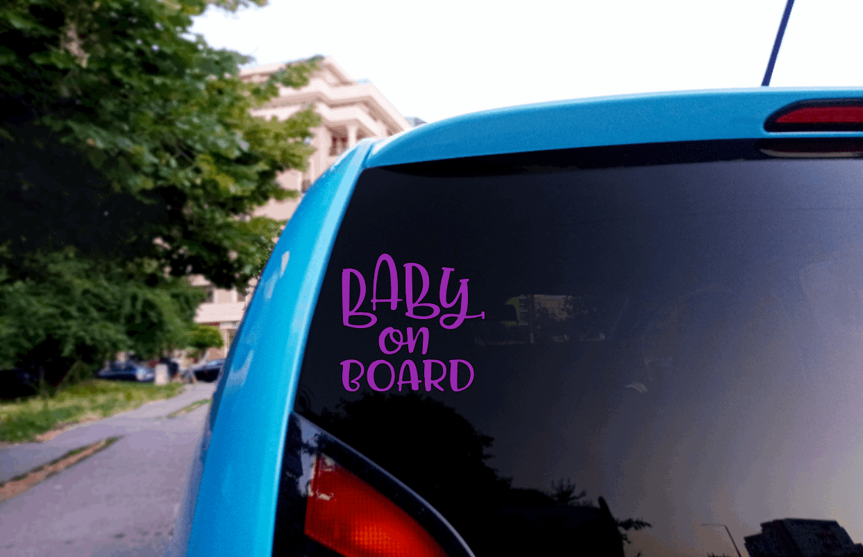 Purple LadyBug Decor Decal Baby on Board Sticker | Safety Decal