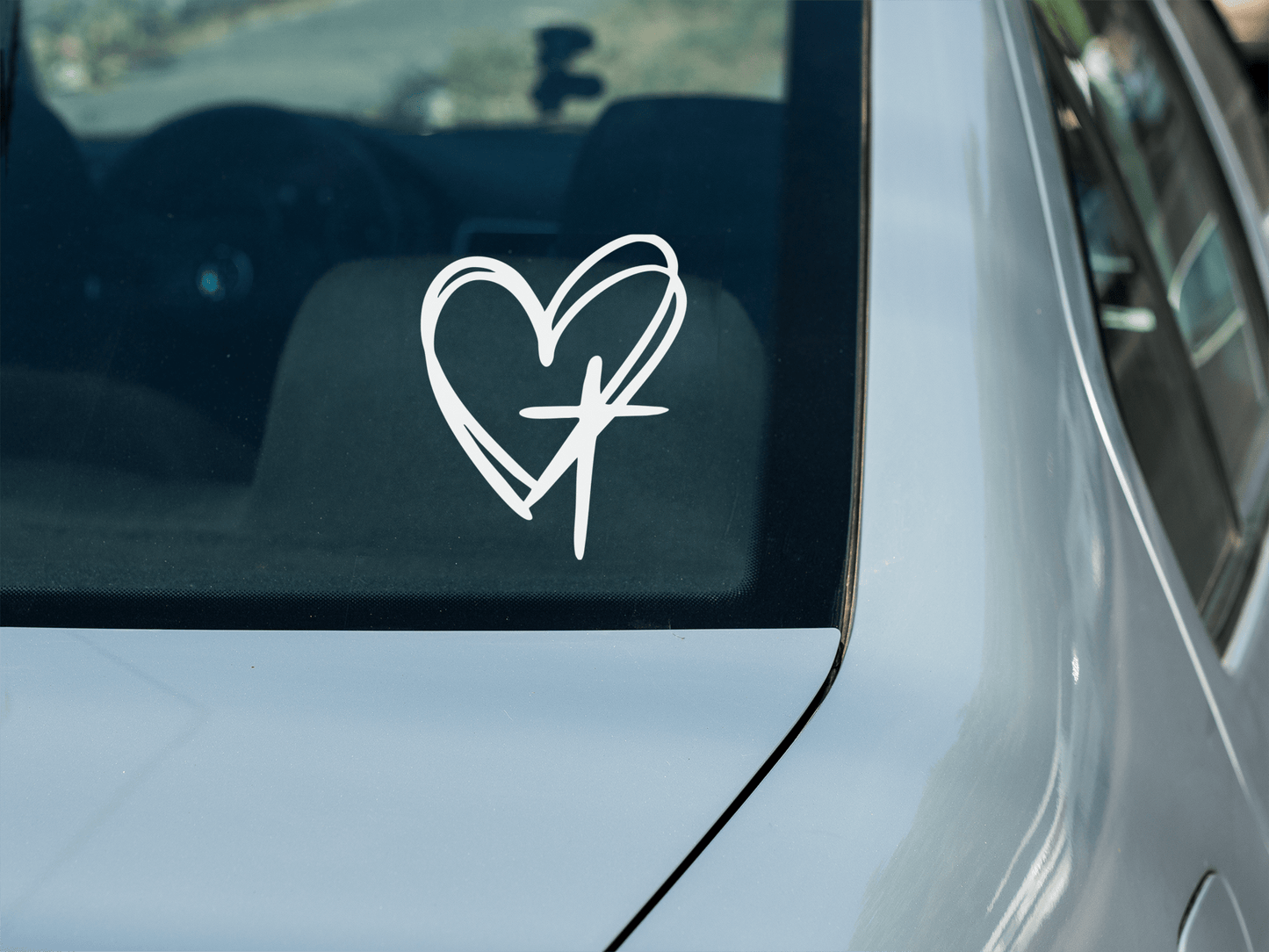 Purple LadyBug Decor Decal Heart and Cross Sticker | Car Decal