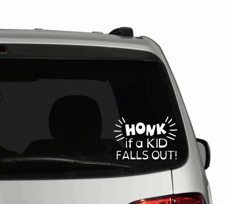 Purple LadyBug Decor Decal Honk if a Kid Falls Out Funny Car Decal