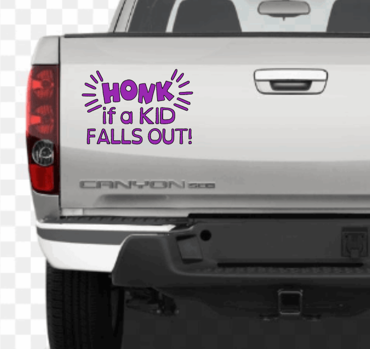 Purple LadyBug Decor Decal Honk if a Kid Falls Out Funny Car Decal