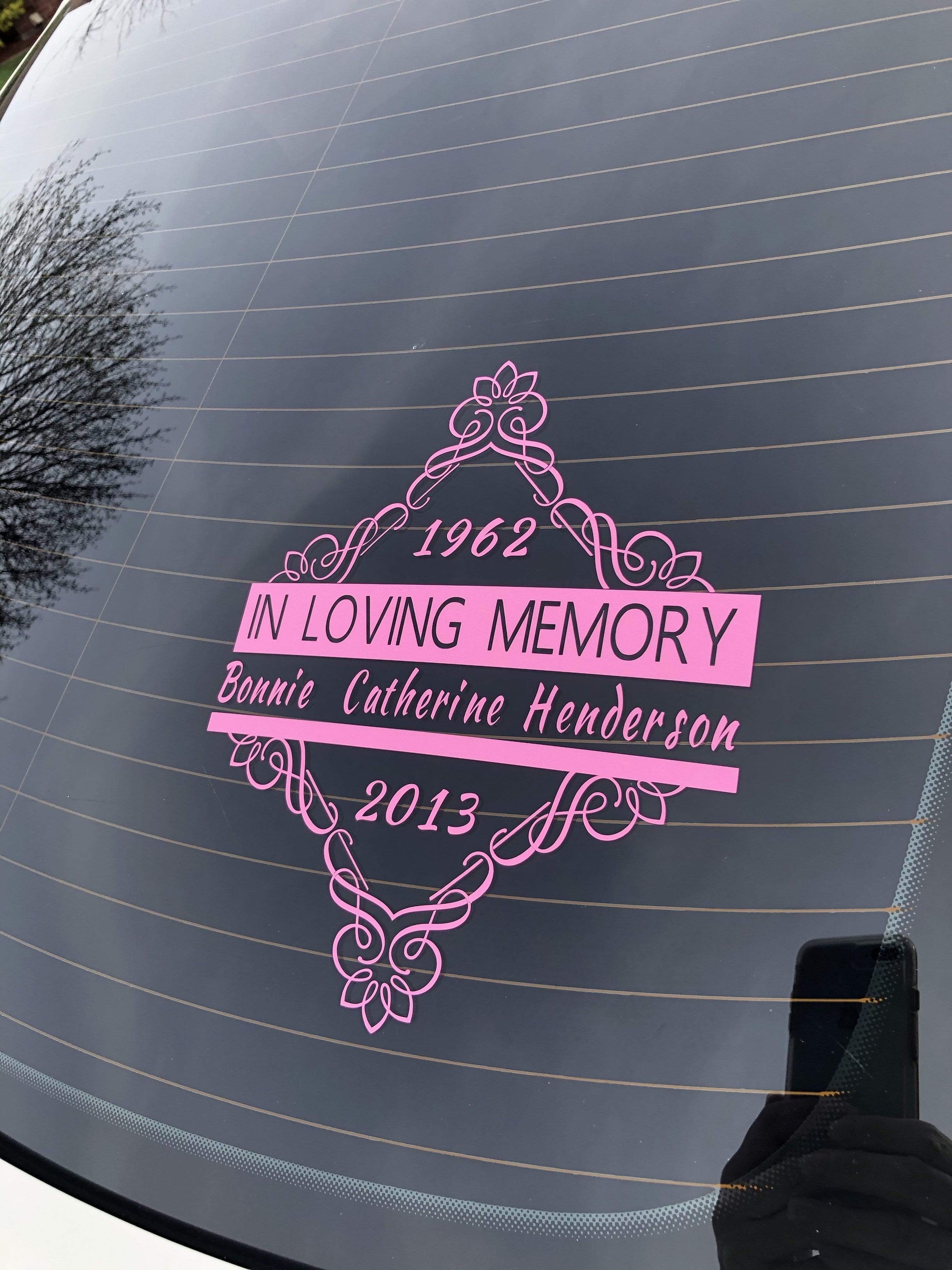 Purple LadyBug Decor Decal In Loving Memory Vinyl Car Decal