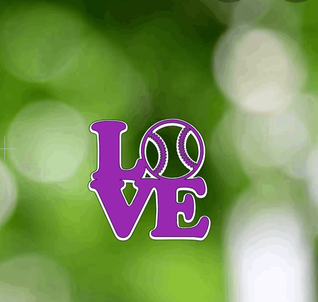 Purple LadyBug Decor Decal Love Baseball Sticker