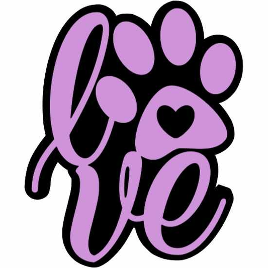 Purple LadyBug Decor Decal Love Dog Paw Monogram Decal