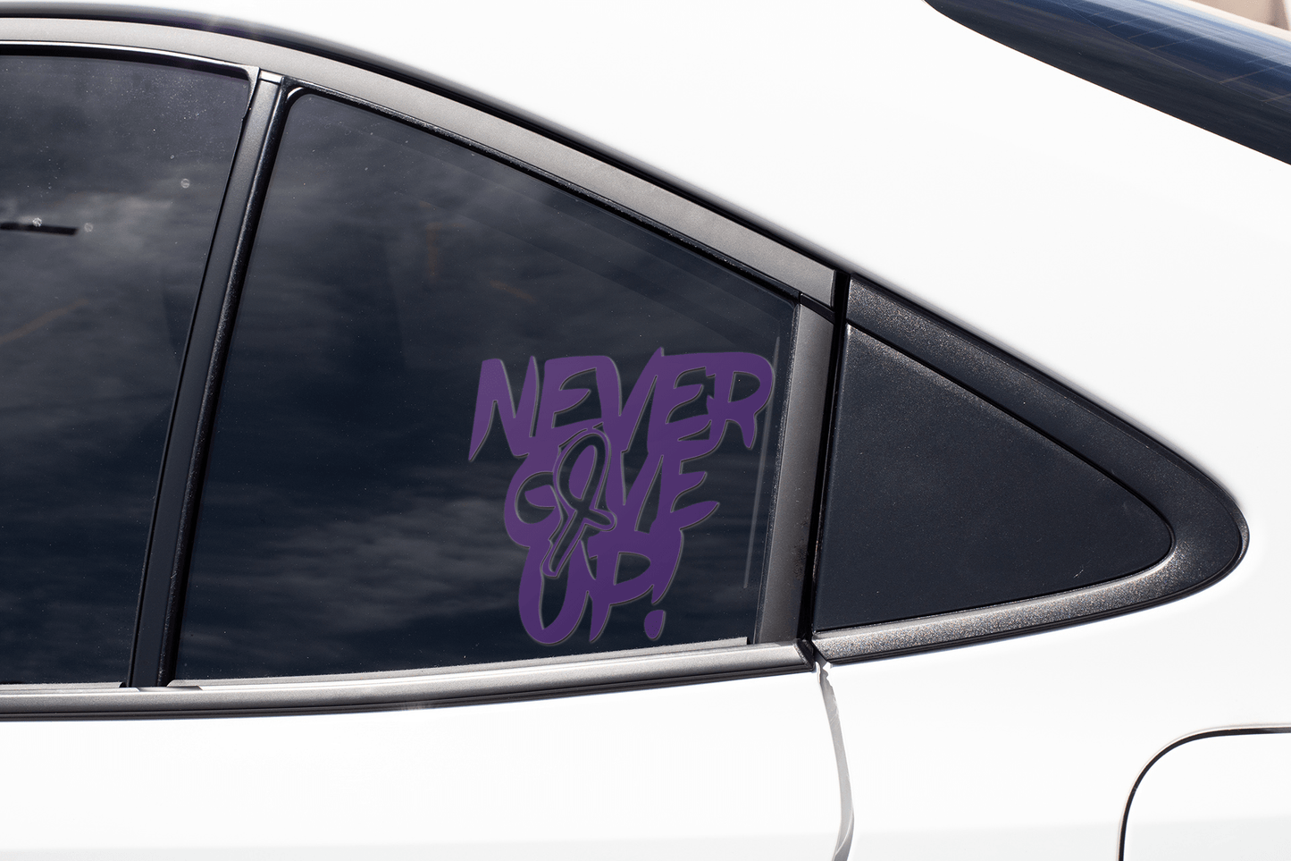 Purple LadyBug Decor Decal Never Give Up Cancer Ribbon Vinyl Decals