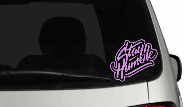 Purple LadyBug Decor Decal Stay Humble Personalized Car Decal