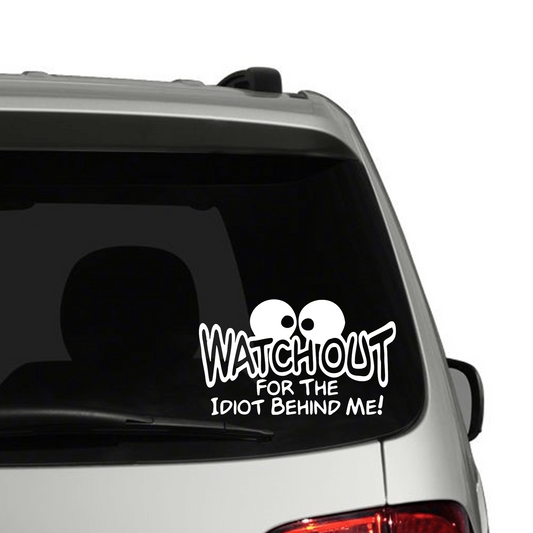 Purple LadyBug Decor Decal Watch out for the Idiot Behind Me Car Decal