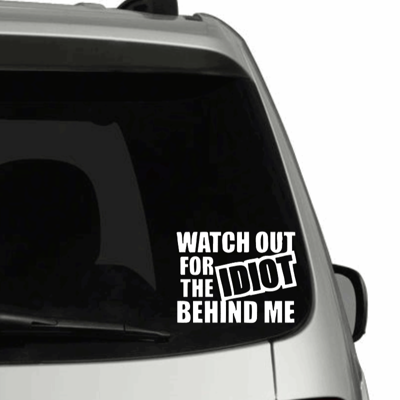 Purple LadyBug Decor Decal Watch out for the Idiot Behind Me Sticker | Car Decal