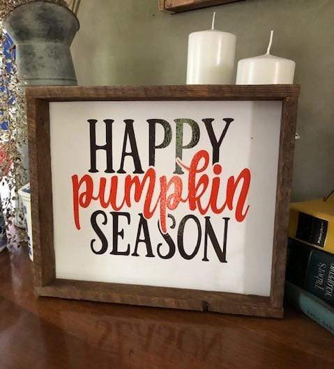 Purple LadyBug Decor Happy Pumpkin Season | Handcrafted Wood Sign