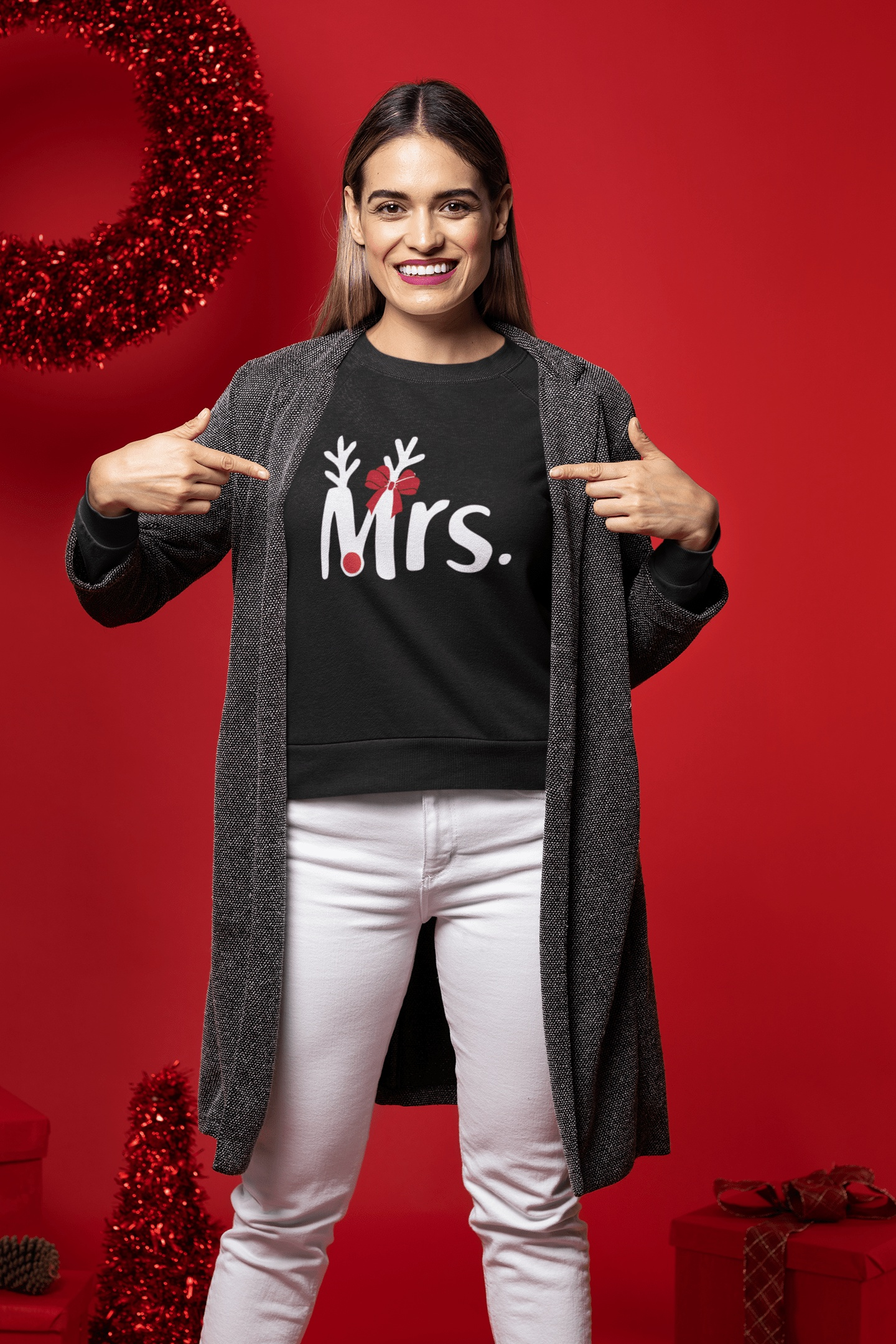 Purple LadyBug Decor Hoodie Mr and Mrs Christmas Sweatshirt | Unisex Sweatshirt