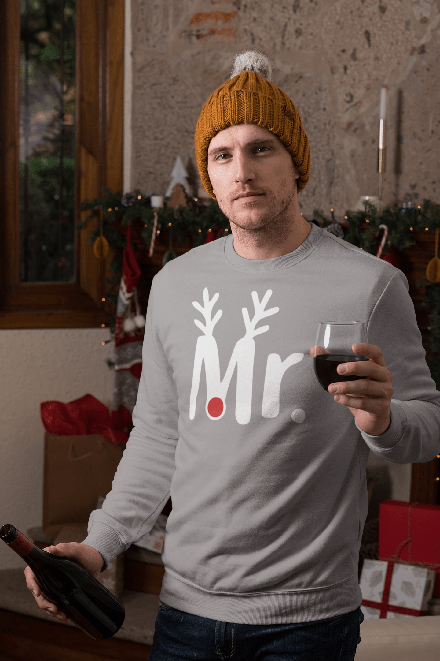 Purple LadyBug Decor Hoodie Mr and Mrs Christmas Sweatshirt | Unisex Sweatshirt