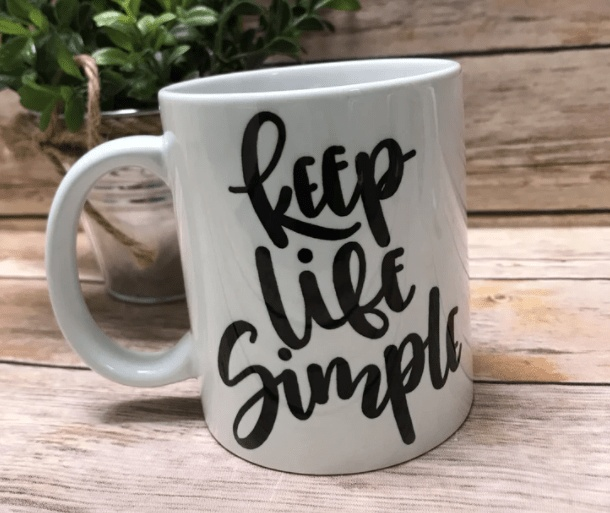 Purple LadyBug Decor Mug Coffee Mug - Keep Life Simple Inspirational Mug